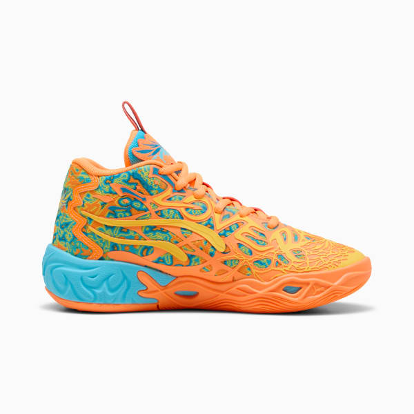 MB.04 Graffiti Basketball Shoes Big Kids, Bright Aqua-Heat Fire, extralarge