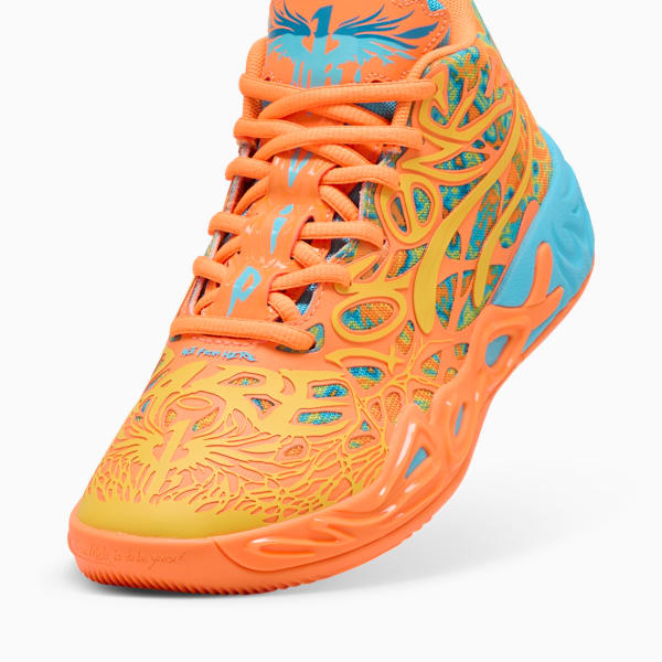 MB.04 Graffiti Basketball Shoes Big Kids, Bright Aqua-Heat Fire, extralarge