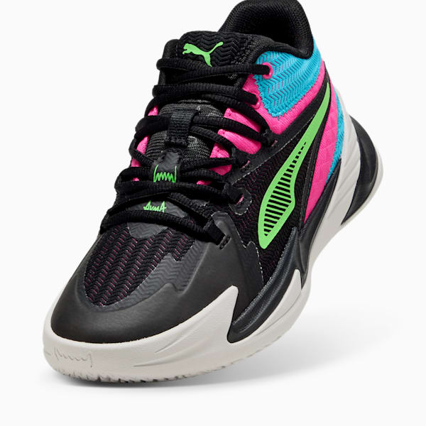Dagger Big Kids' Basketball Shoes, PUMA Black-Fluro Pink Pes, extralarge
