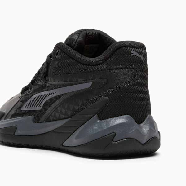 Tenis de básquetbol Dagger para niños grandes, PUMA Black-Galactic Gray, extralarge