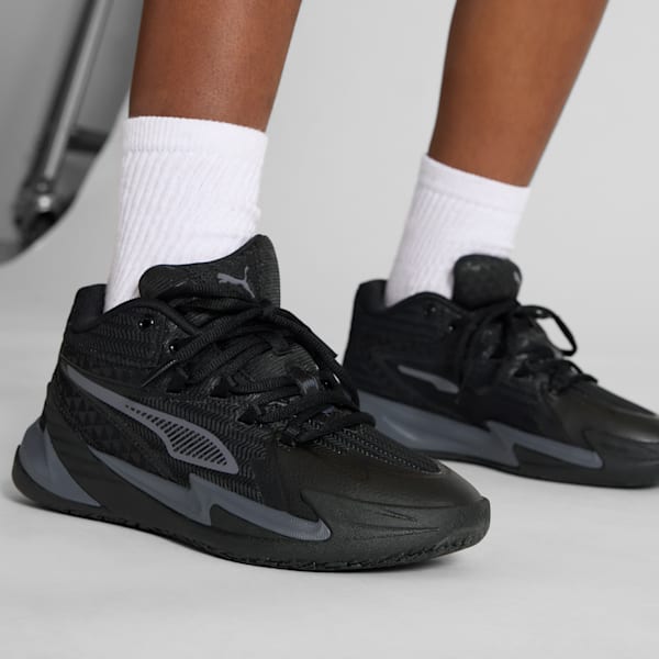 Dagger Big Kids' Basketball Shoes, PUMA Black-Galactic Gray, extralarge