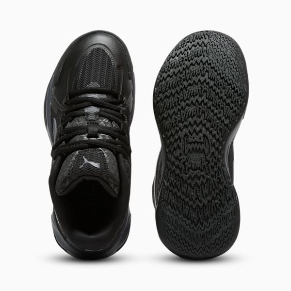 Tenis de básquetbol Dagger para niños grandes, PUMA Black-Galactic Gray, extralarge