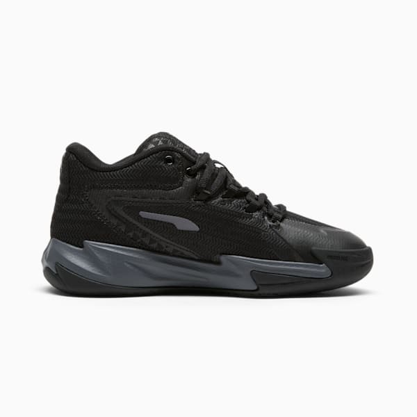 Tenis de básquetbol Dagger para niños grandes, PUMA Black-Galactic Gray, extralarge