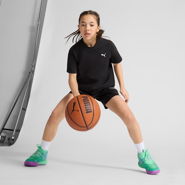 PUMA x LAMELO BALL MB.01 Alien Safari Big Kids' Basketball Shoes, Green Glimmer-Pure Magenta-Hyperlink Blue, extralarge