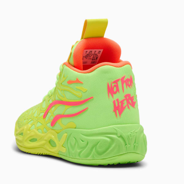 Tenis de básquet MB.04 Gem para adolescentes, Yellow Alert-Green Glare-Pink Alert, extralarge