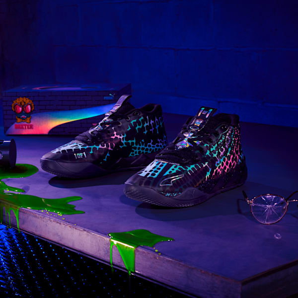 Tenis PUMA HOOPS x TORTUGAS NINJA MB.01 Baxter, PUMA Black-PUMA Red, extralarge