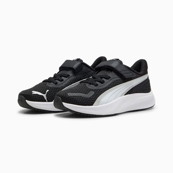 Tenis Pounce Lite para niños, PUMA Black-PUMA White-PUMA Silver, extralarge
