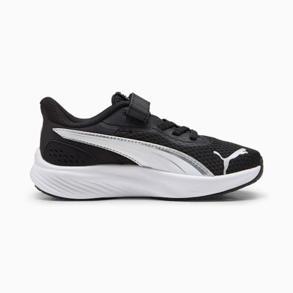 Tenis Pounce Lite para niños, PUMA Black-PUMA White-PUMA Silver, extralarge