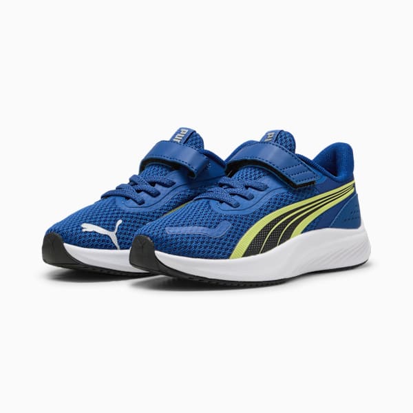 Pounce Lite Little Kids' Easy On Sneakers, Vivid Blue-Lemon Sherbert-PUMA White, extralarge