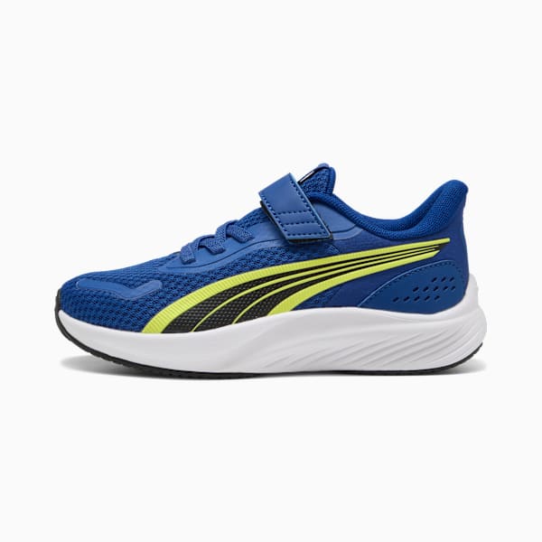 Pounce Lite Little Kids' Easy On Sneakers, Vivid Blue-Lemon Sherbert-PUMA White, extralarge
