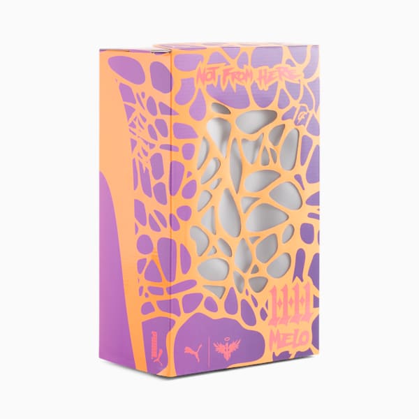 Chaussures de basketball PUMA x LAMELO BALL MB.04 Creativity Pack Homme, Dark Amethyst-Orange Glow-Poison Pink-Electric Peppermint, extralarge