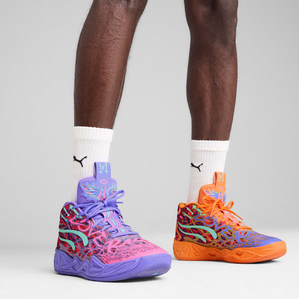 Tenis de básquet MB.04 Creativity Pack, Dark Amethyst-Orange Glow-Poison Pink-Electric Peppermint, extralarge