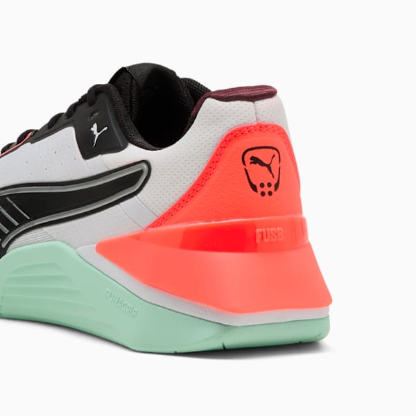 Fuse 4.0 Training Shoes, PUMA White-Mint Melt-Glowing Red-PUMA Black-Ruby Shimmer, extralarge