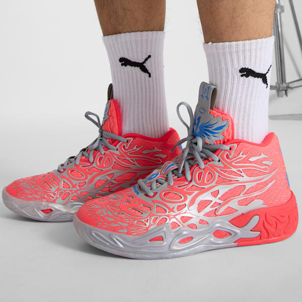 PUMA x LAMELO BALL MB.04 Slam Men's Basketball Shoes, PUMA Silver-Sunblaze, extralarge