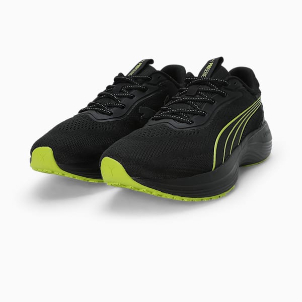 Galaxis Pro Men's Performance Boost Running Shoes, PUMA Black-Lime Smash-Strong Gray, extralarge-IND