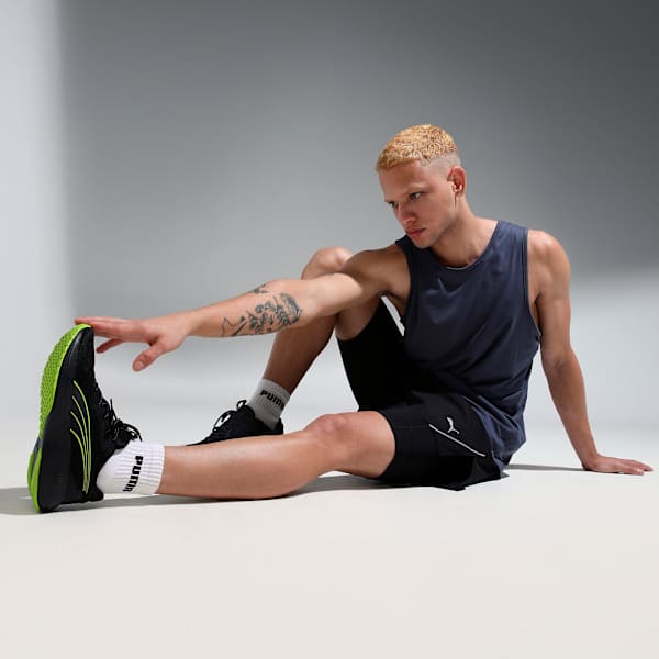 Galaxis Pro Men's Performance Boost Running Shoes, PUMA Black-Lime Smash-Strong Gray, extralarge-IND