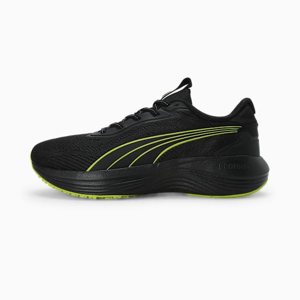 Galaxis Pro Men's Performance Boost Running Shoes, PUMA Black-Lime Smash-Strong Gray, extralarge-IND