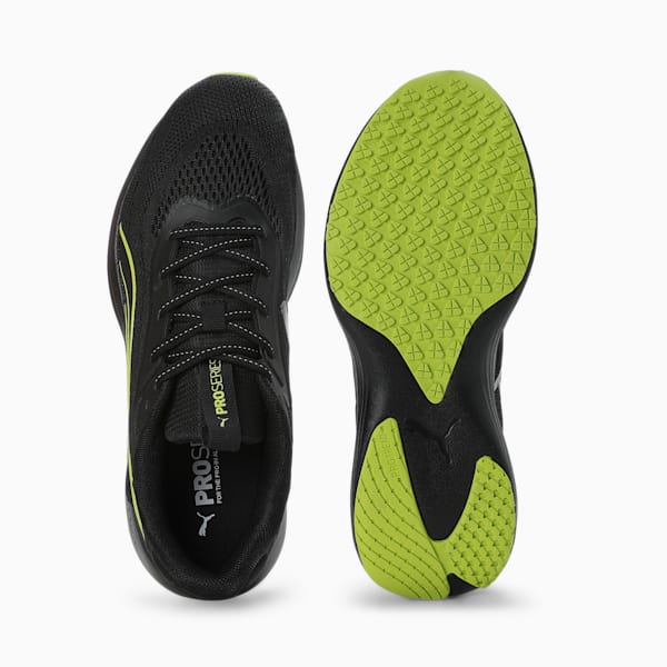 Galaxis Pro Men's Performance Boost Running Shoes, PUMA Black-Lime Smash-Strong Gray, extralarge-IND