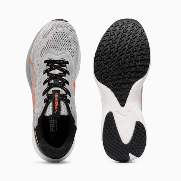 Galaxis Pro Men's Performance Boost Running Shoes, Gray Echo-PUMA White-Orange Glo, extralarge-IND