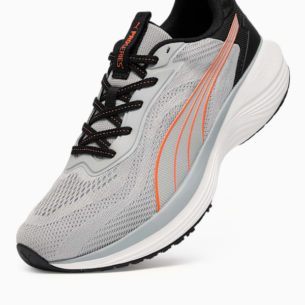 Galaxis Pro Men's Performance Boost Running Shoes, Gray Echo-PUMA White-Orange Glo, extralarge-IND