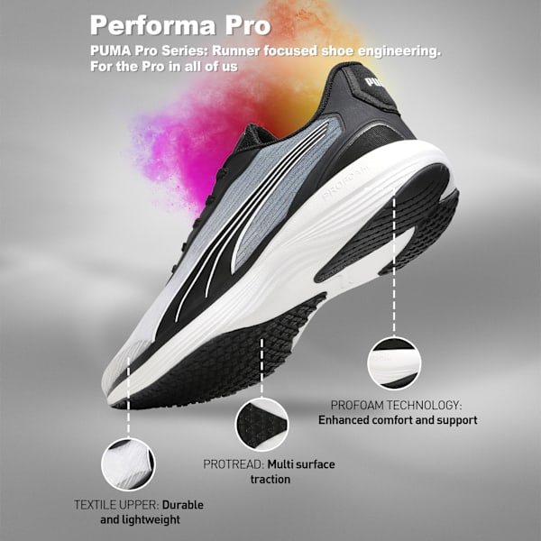 FusionPro Lightweight Cushioned Men's Running Shoes, Strong Gray-PUMA Black-PUMA White, extralarge-IND