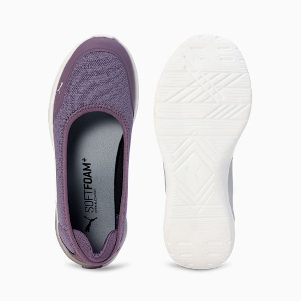Softride Women's Slip-On Ballerinas, Purple Charcoal-PUMA White-PUMA Silver, extralarge-IND