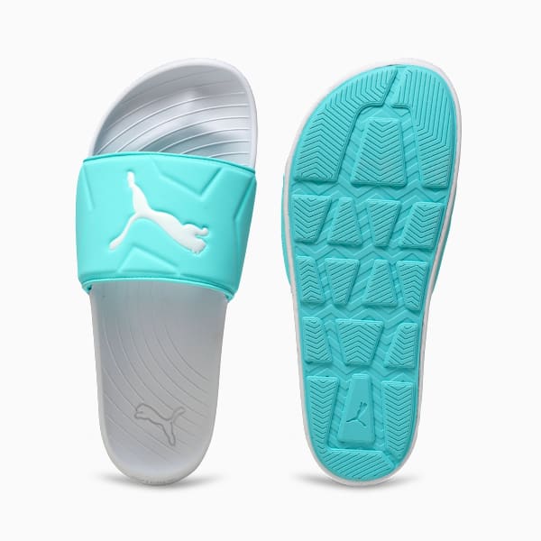 SoftridePro Leadpuff Women's Sandal, PUMA White-Safe Lake-Aqua, extralarge-IND