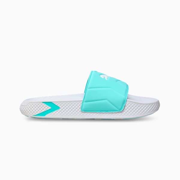 SoftridePro Leadpuff Women's Sandal, PUMA White-Safe Lake-Aqua, extralarge-IND