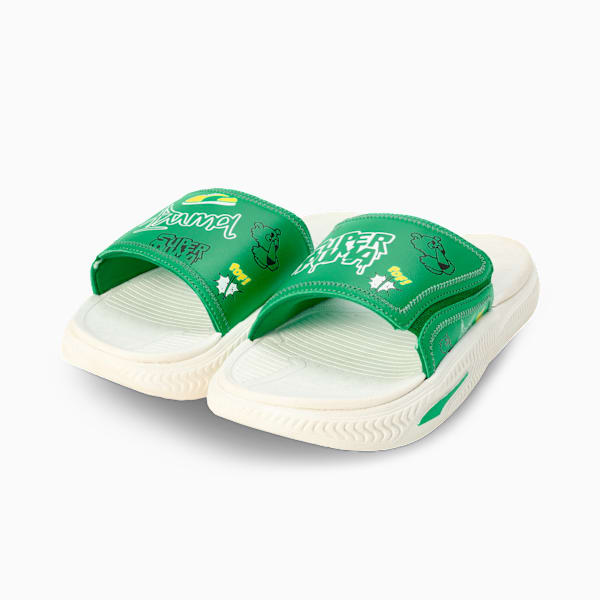 Softride ProSlide Men's Slip On Slides, Grassy Green-Warm White, extralarge-IND