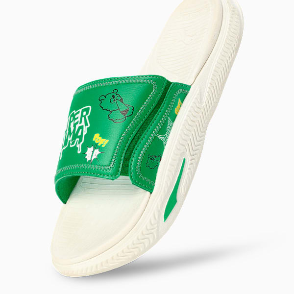 Softride ProSlide Men's Slip On Slides, Grassy Green-Warm White, extralarge-IND