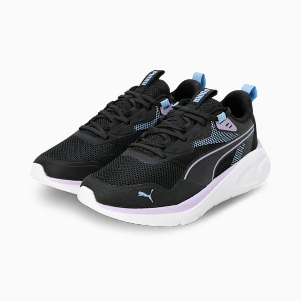 FlexFlare Women's Running Shoes, PUMA Black-Vivid Violet-Blissful Blue, extralarge-IND