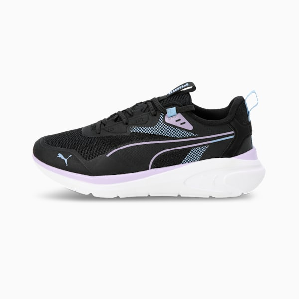 FlexFlare Women's Running Shoes, PUMA Black-Vivid Violet-Blissful Blue, extralarge-IND