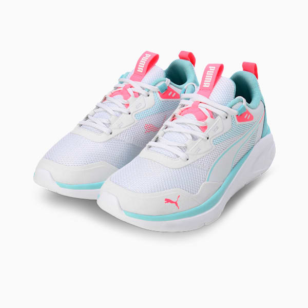 FlexFlare Women's Running Shoes, PUMA White-Safe Lake-Sun Struck, extralarge-IND