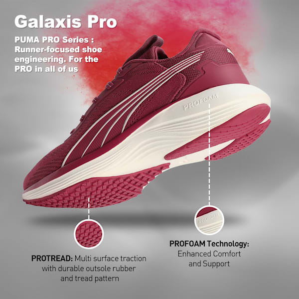 Galaxis Pro Women's Performance Boost Running Shoes, Port-Warm White, extralarge-IND