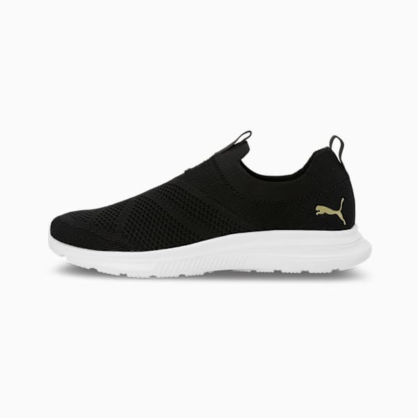 Cirque Slip-On Women's Shoes, PUMA Black-Metallic Gold, extralarge-IND