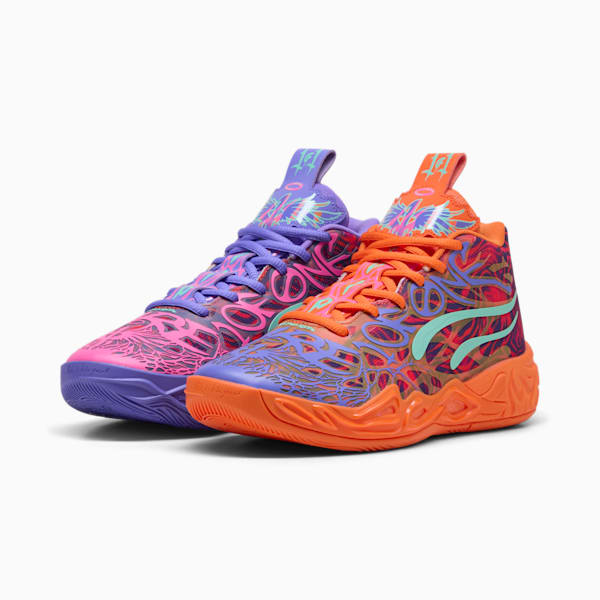 Tenis de básquet MB.04 Creativity Pack juvenil, Dark Amethyst-Orange Glow-Poison Pink-Electric Peppermint, extralarge