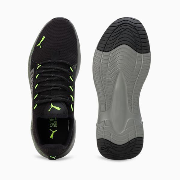 Softride Premier Slip On Men's Running Shoes, CASTLEROCK-Puma Black-Lime Squeeze, extralarge-IND
