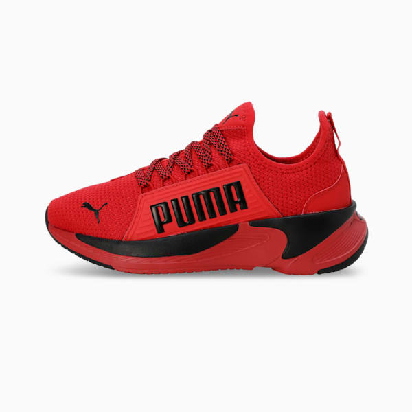 Softride Premier Res Youth Slip-On Running Shoes, Puma Black-High Risk Red, extralarge-IND