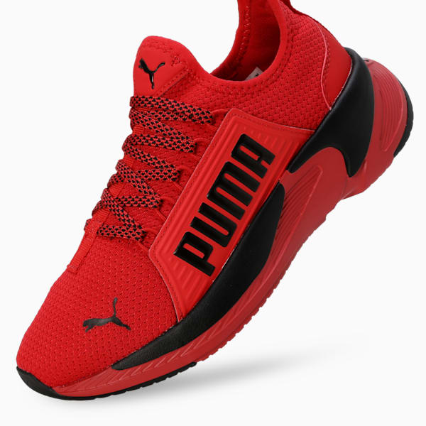 Softride Premier Res Youth Slip-On Running Shoes, Puma Black-High Risk Red, extralarge-IND