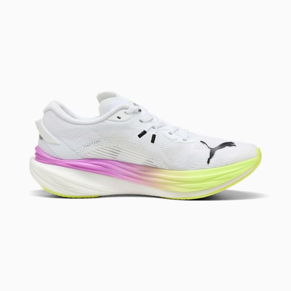 メンズ ディヴィエイト ニトロ 3 EKIDEN グロー ランニングシューズ, PUMA White-Pure Magenta-Yellow Alert, extralarge-JPN