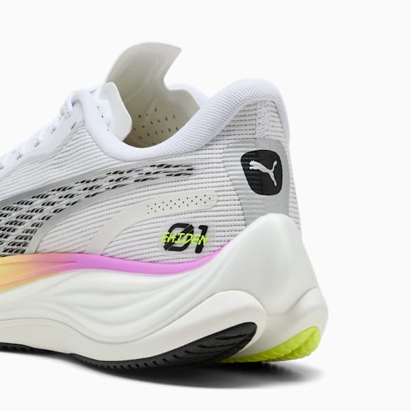 メンズ ヴェロシティ ニトロ 3  EKIDEN グロー ランニングシューズ, PUMA White-Pure Magenta-Yellow Alert, extralarge-JPN