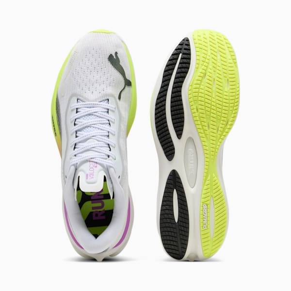 メンズ ヴェロシティ ニトロ 3  EKIDEN グロー ランニングシューズ, PUMA White-Pure Magenta-Yellow Alert, extralarge-JPN