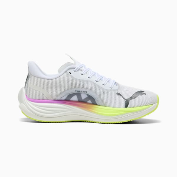 メンズ ヴェロシティ ニトロ 3  EKIDEN グロー ランニングシューズ, PUMA White-Pure Magenta-Yellow Alert, extralarge-JPN