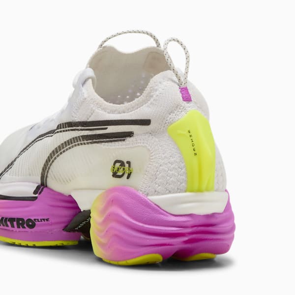 ウィメンズ FAST-R ニトロ エリート 2  EKIDEN グロー ランニングシューズ, PUMA White-Pure Magenta-Yellow Alert, extralarge-JPN
