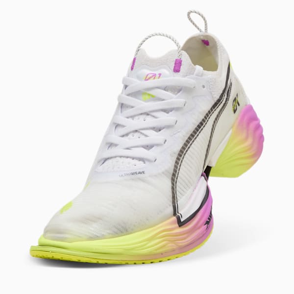 ウィメンズ FAST-R ニトロ エリート 2  EKIDEN グロー ランニングシューズ, PUMA White-Pure Magenta-Yellow Alert, extralarge-JPN