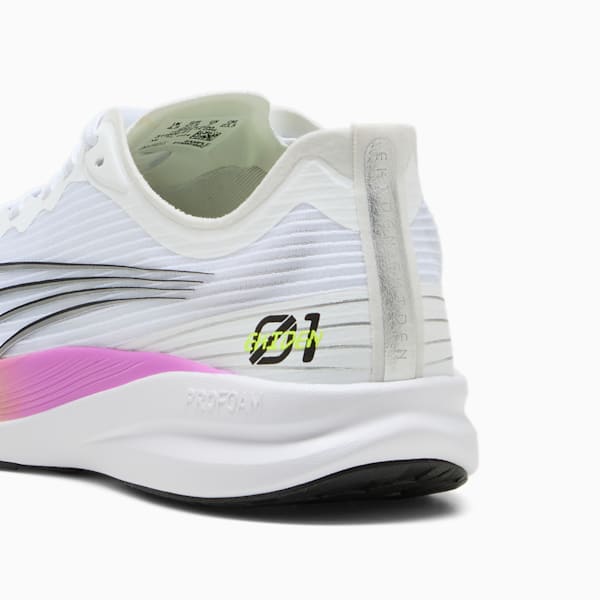 ユニセックス リディーム レーサー プロ EKIDEN グロー ランニングシューズ, PUMA White-Pure Magenta-Yellow Alert, extralarge-JPN