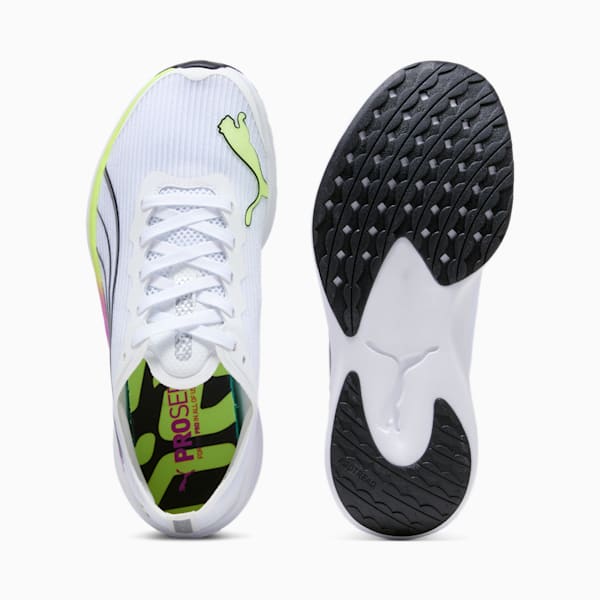 ユニセックス リディーム レーサー プロ EKIDEN グロー ランニングシューズ, PUMA White-Pure Magenta-Yellow Alert, extralarge-JPN