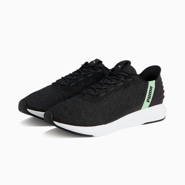 ユニセックス ソフトライド クルーズ イーズイン ランニングシューズ, PUMA Black-Flat Dark Gray-Spring Fern, extralarge-JPN