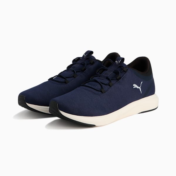ユニセックス ソフトライド クルーズ 2 スリッポン コード ランニングシューズ, New Navy-PUMA Silver-PUMA Black, extralarge-JPN