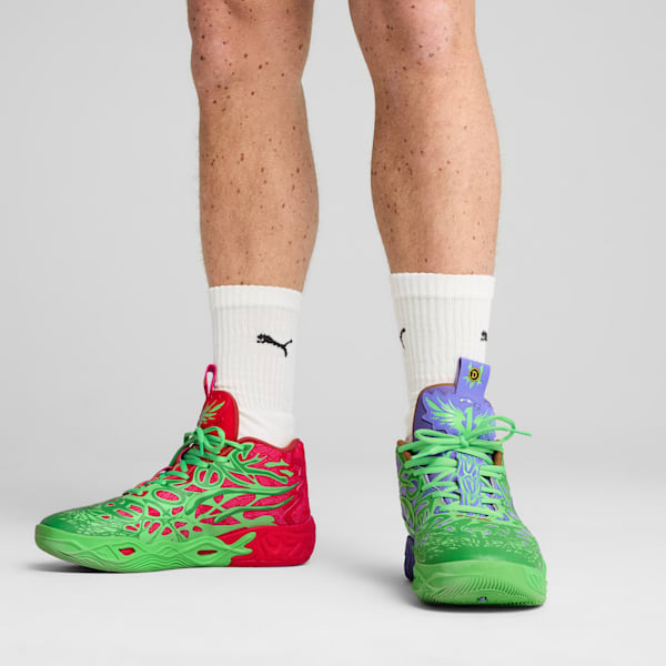 Tenis PUMA x TORTUGAS NINJA Suede XL, Fluro Green Pes-PUMA Red-Dark Amethyst, extralarge